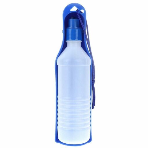 500ml Portable Water Bottle & Bowl – Blue - pawsandtails.pet