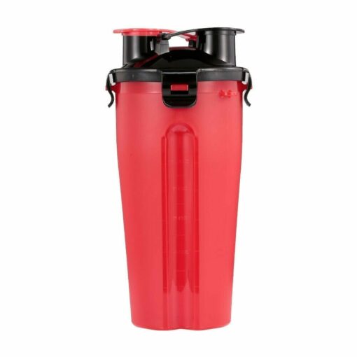 Portable Dual Chamber Bottle For Your Pet’s Water And Food – Red - pawsandtails.pet