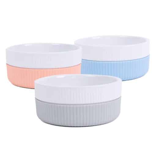 Two Toned Ribbed Pet Bowls