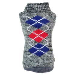 Blue and Red Diamond Dog Sweater