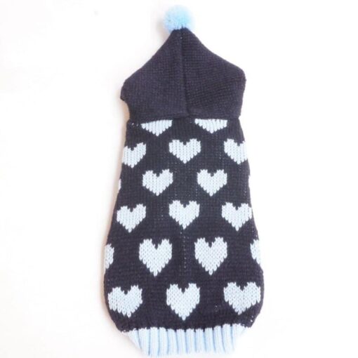 Knitted Dog Sweater with Hearts