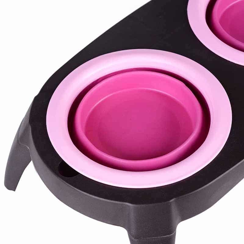 Pet Raised Twin Collapsible Food Bowl