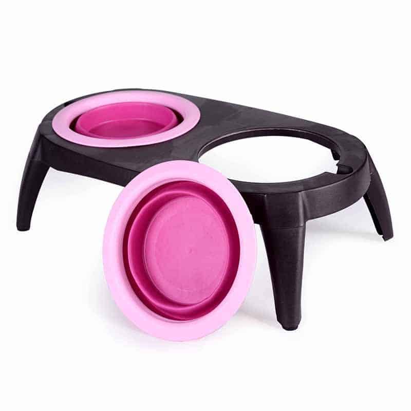 Pet Raised Twin Collapsible Food Bowl