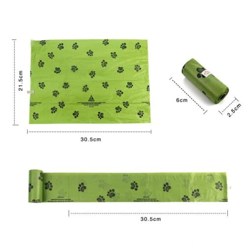 Green Paws Print Poo Bags