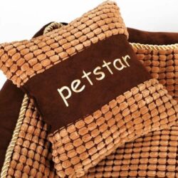 Soft Brown Pet Bed with Pillow