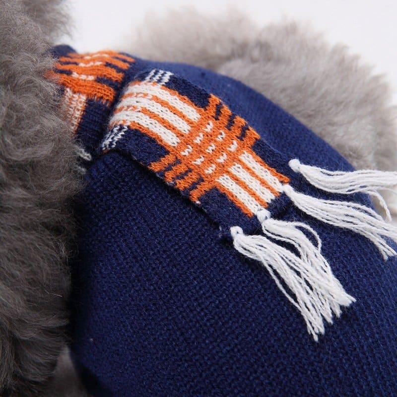 Blue and Orange Dog Sweater with Scarf