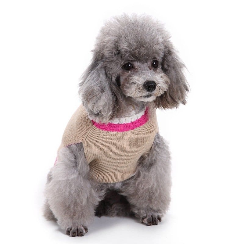 Pink Heart Knitted Dog Sweater