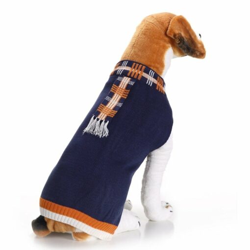 Blue and Orange Dog Sweater with Scarf