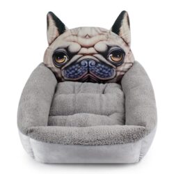 Dog Face Pet Bed in Grey
