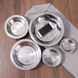 Single Stainless Steel Wide-Sided Pet Bowl
