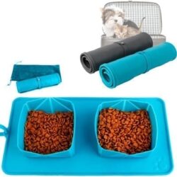 Roll Up Portable Pet Dog Cat Bowl for Food and Water