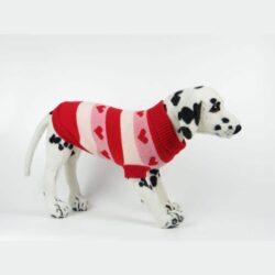 Striped Heart Pattern Dog Sweater