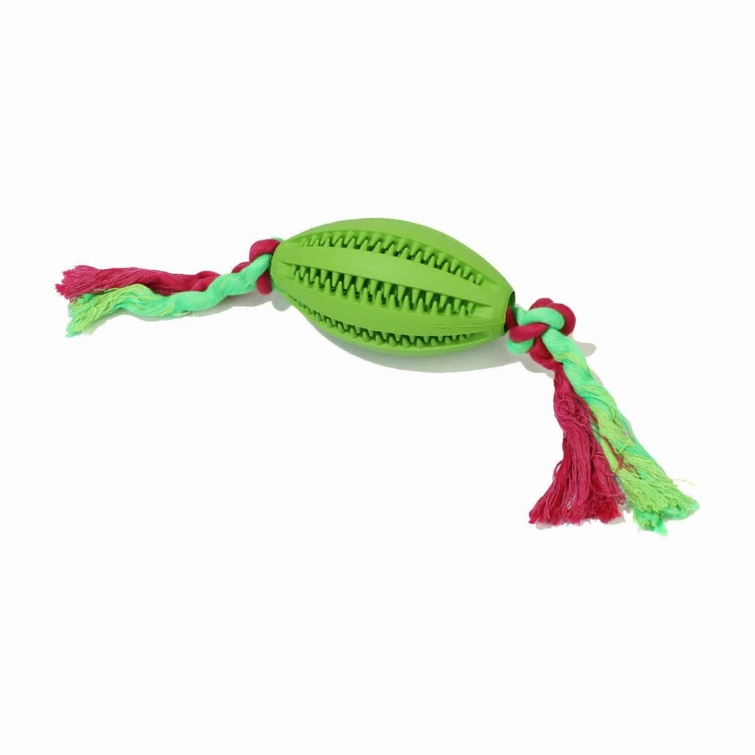 Dental Rugby Ball with Cotton Rope