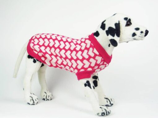 Chevron Hearts Knit Dog Sweater