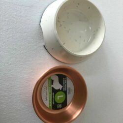 Marble and Copper Pet bowl with Rubber Base