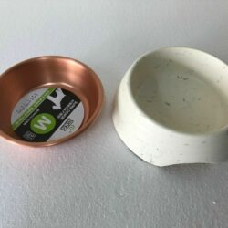 Marble and Copper Pet bowl with Rubber Base
