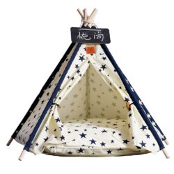 Pet Tent - Cream Star Print