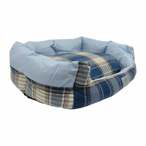 Tartan Blue Round Bed