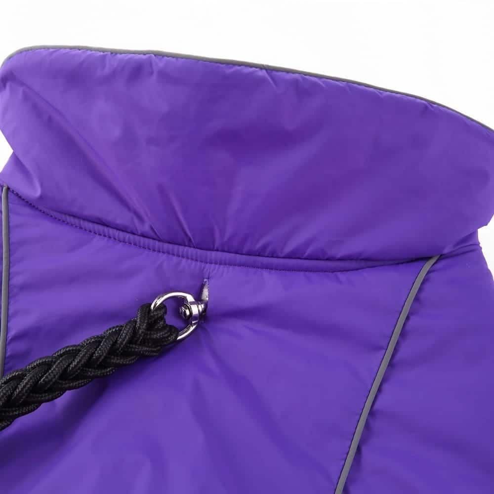 Purple Fleece Linded Dog Coat