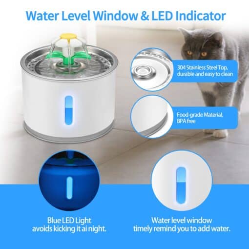 2.4L Automatic Pet Water Fountain with Nightlight