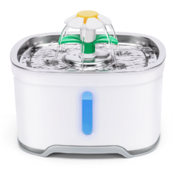 Pet Cube Water Fountain Dispenser Stainless Steel Tray 2.4L