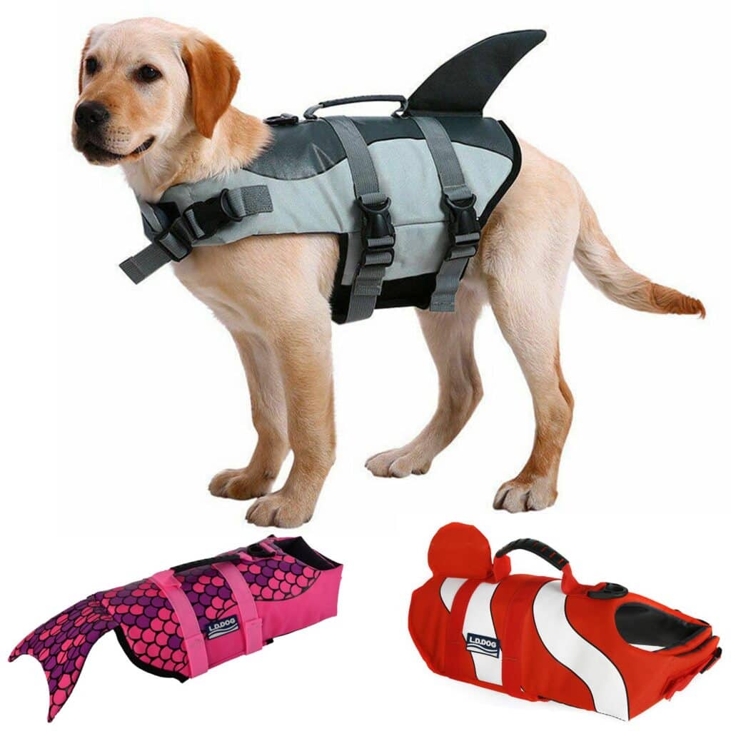Dog Life Jacket 3 styles Shark, Mermaid or Clownfish | Paws and Tails