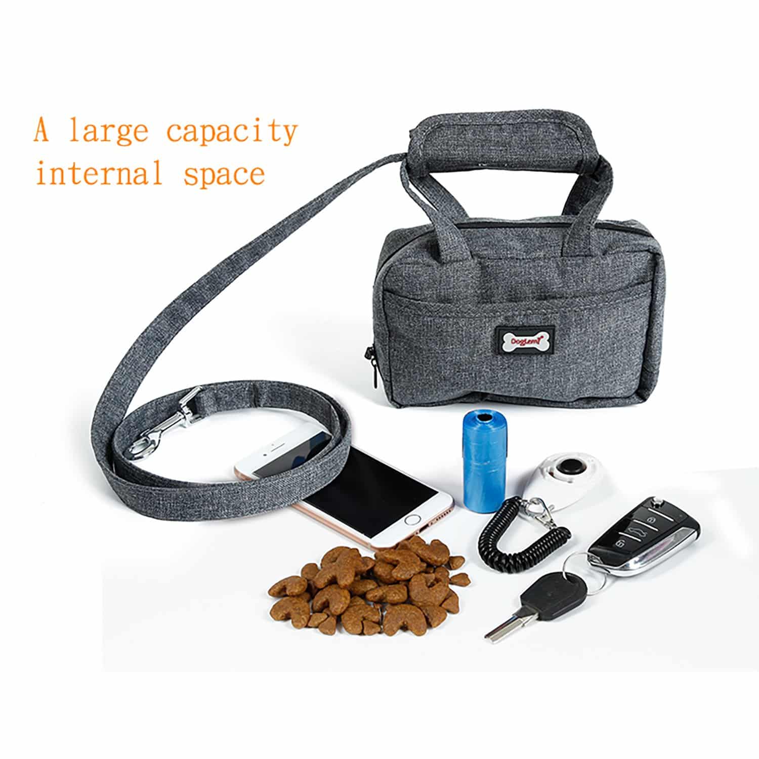 Pet 1.25m Handbag Leash with built in poopbag dispenser