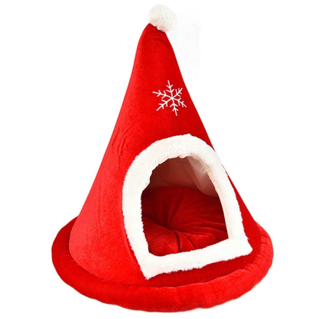 Christmas Pet Covered Teepee Bed