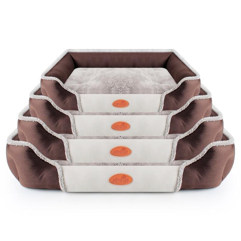 Brown & White Simple Breathable Pet Bed