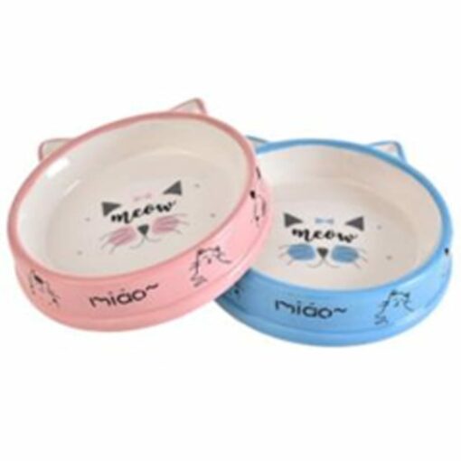 Ceramic Meow Pet Bowl for Cat - Food or Water Bowl