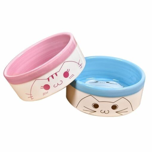 Ceramic Handrawn Pet Bowl for Cat - Food or Water Bowl