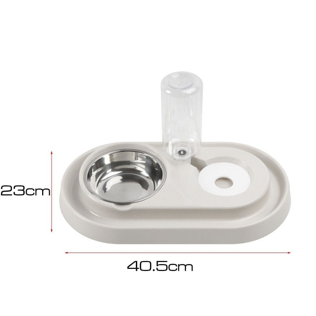Double Bowl for Food and Drink - Automatic Water Refill