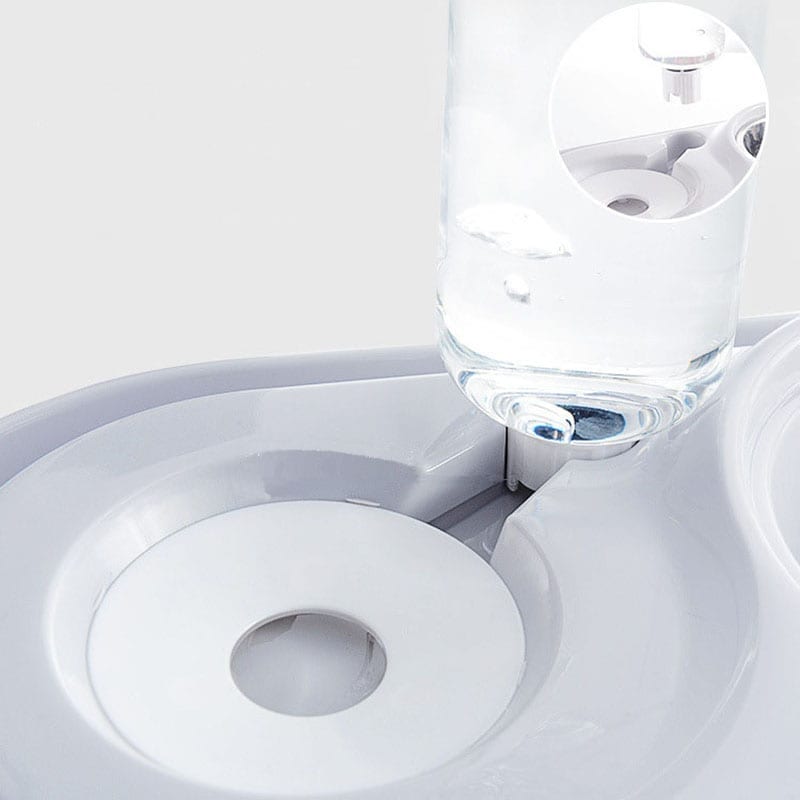 Double Bowl for Food and Drink - Automatic Water Refill