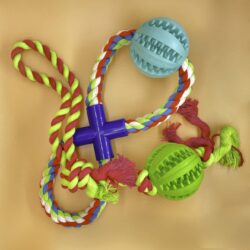 Treat Baseball Dispenser with Cotton Rope