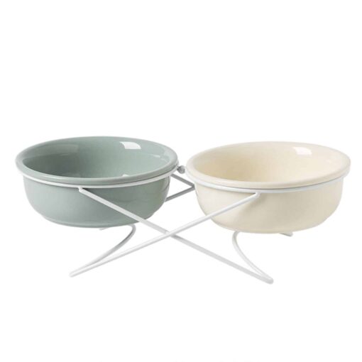 Double UFO Bowl With White V Shaped Frame