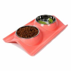 Double Stainless Steel Dog Bowls for Food and Water