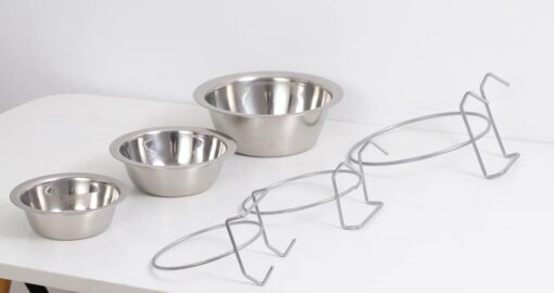 Single Stainless Steel Cage Pet Bowl