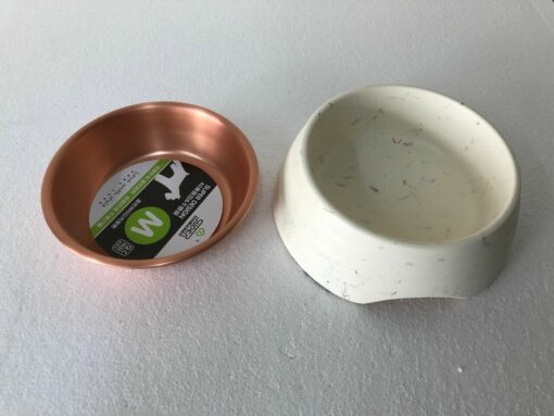 Marble and Copper Pet Bowl with Rubber Grips - pawsandtails.pet