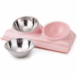 Pastel Twin Bowl - Angled - pawsandtails.pet